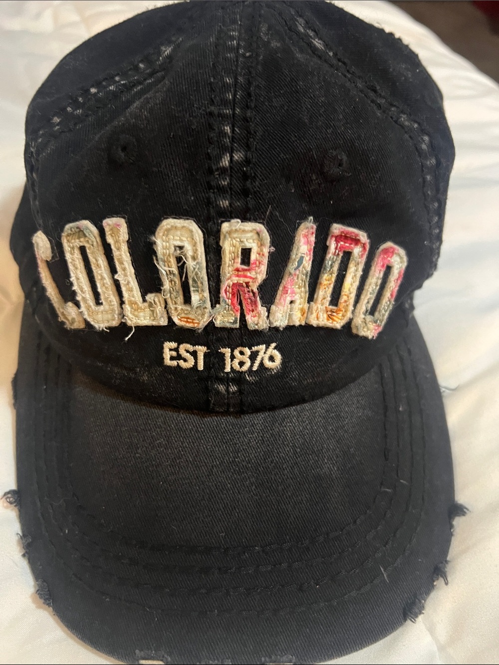 Robin Ruth Colorado Cap with Distressed Embroidered Lettering